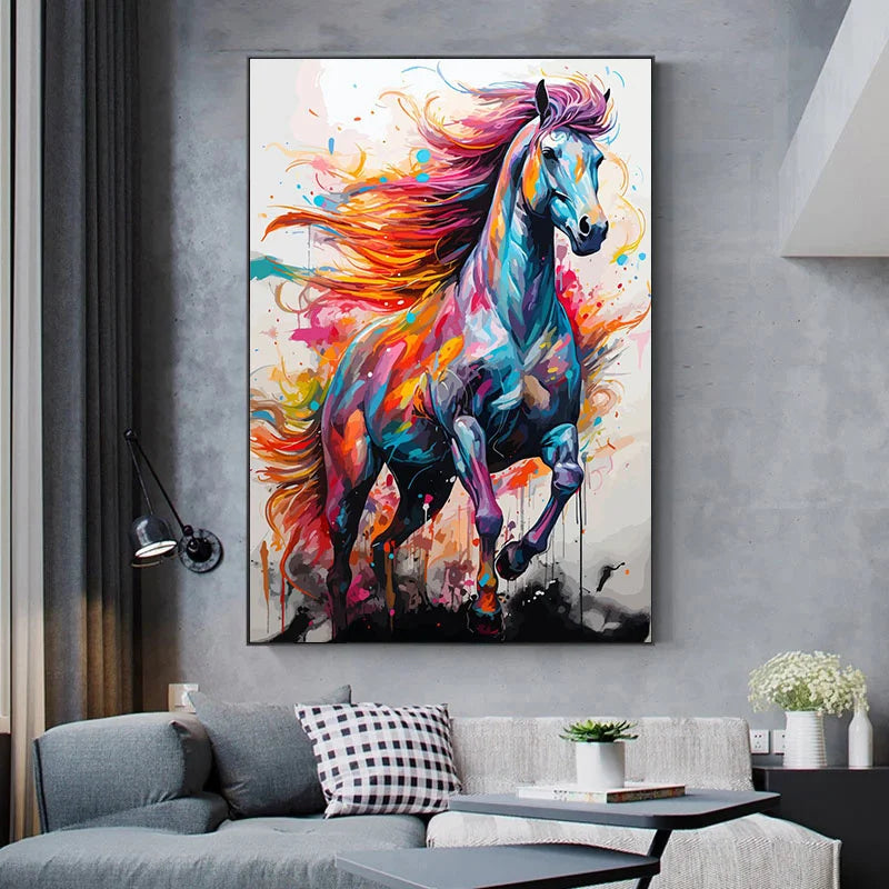 Watercolor Animals Canvas Paintings Rhino Cat Owl Panda Lion Tiger Wild Animals Grafffiti Art Posters Prints Home Decor Wall Art
