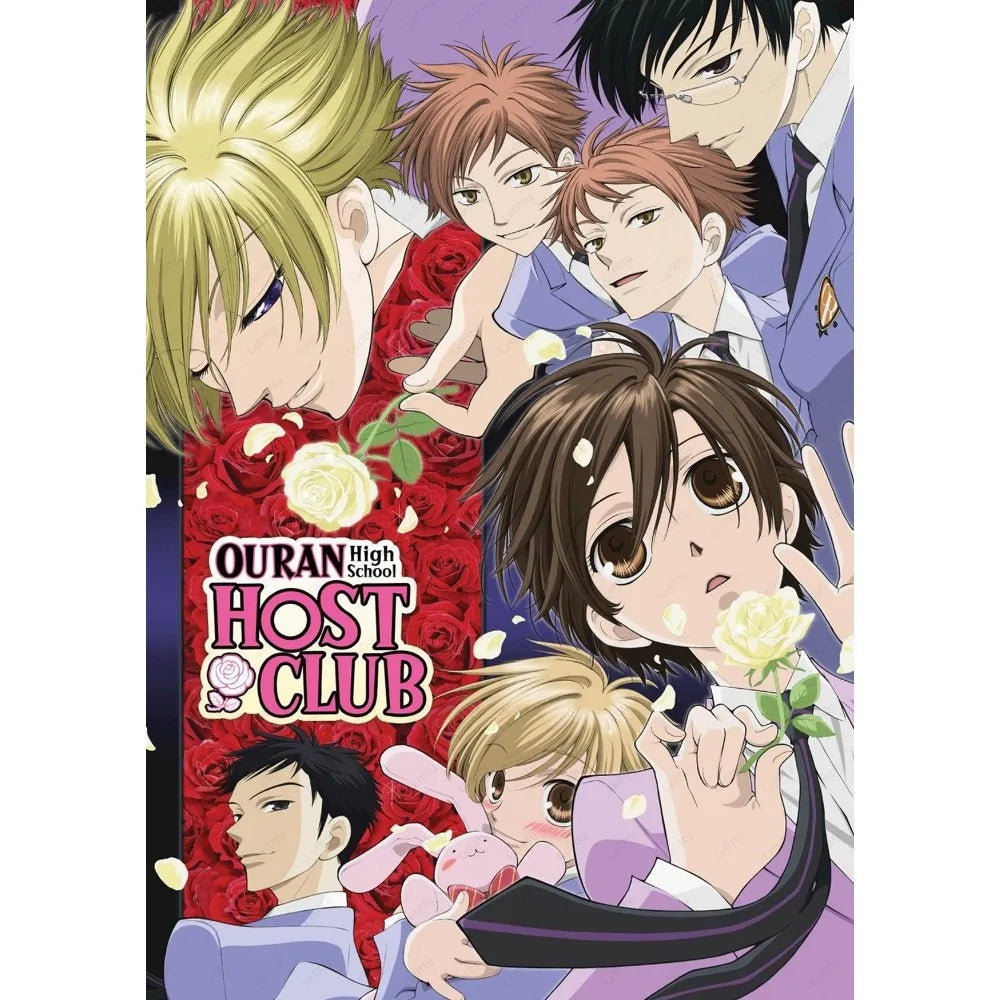 Anime Ouran High School Host Club Pink Poster Sticky Wall Art Printing Waterproof Home Living Bed Room Bar Aesthetic Decor