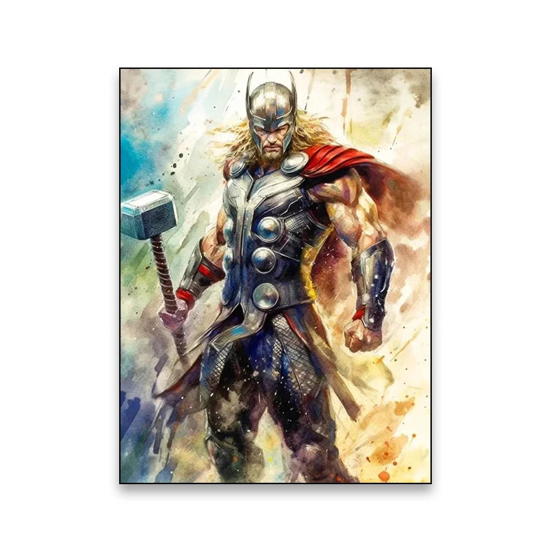 Marvel Movie Art Poster Spider Man Iron Man Deadpool Canvas Painting Classic Anime Character Mural Home Wall Decoration Gift