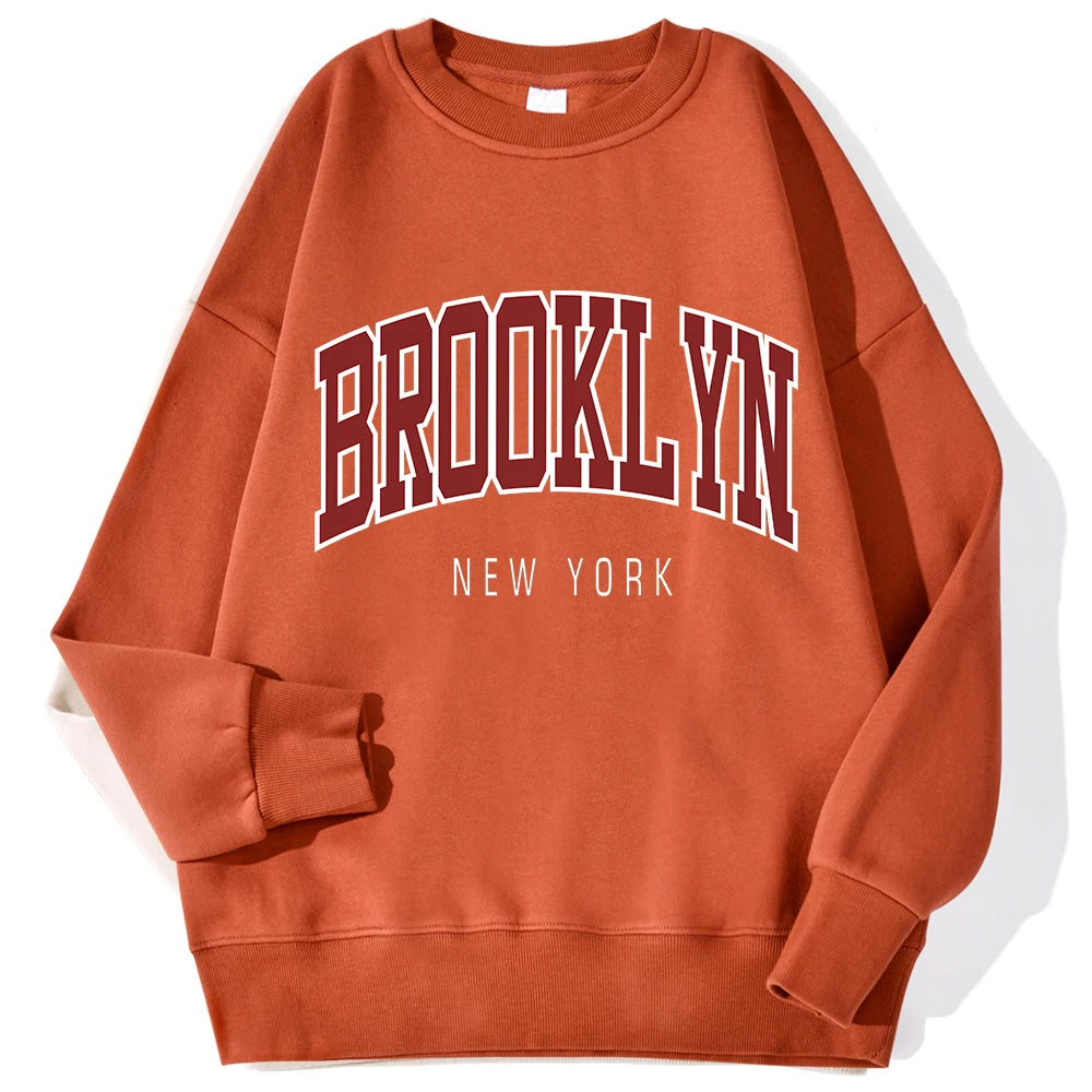 Brooklyn New Work Printed Hoodies Women Cotton Colorful Clothes Basic Trend Hooded Tops Be Durable Harajuku Hoodie Womens