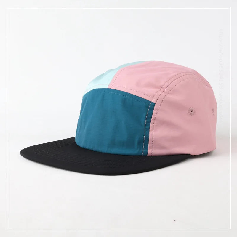 Customized Logo Color Matching Five-panel Waterproof Quick-drying Hat Outdoor Sunshade Unisex Adjustable Flat Edge Baseball Cap