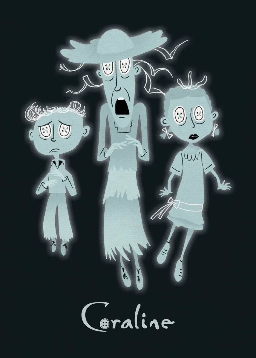 Anime Movie Coraline Poster and Print Cartoon Horror Witch Quotes Canvas Painting Wall Art for Aesthetics Living Room Home Decor