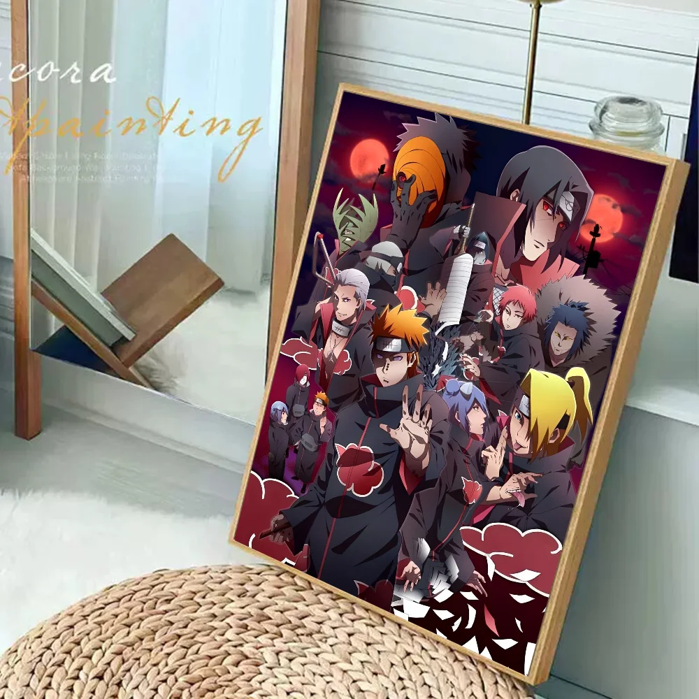 Anime Naruto Self-adhesive Art Poster Whitepaper Sticker DIY Room Bar Cafe Wall Decor