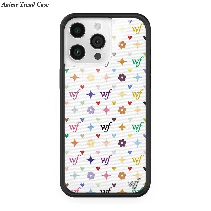 Wildflower 3D Wonderland Rabbit Phone Case for iPhone 16 15 14 13 12 Pro Max Plus 15plus Gemstone WF metal Logo Cover Funda