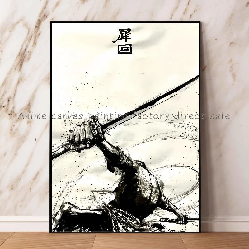 Anime One Piece Zoro Poster Ink HD Print Canvas Painting Wall Art Mural Suitable for Cafe Home Wall Decoration Picture Gift