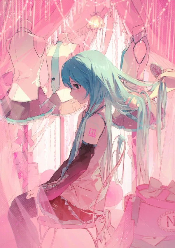 H-Hatsune Anime Miku-Poster Cartoon beautiful girl Anime Canvas Print Poster Poster Wall Art Decoration For Home Room Decoration