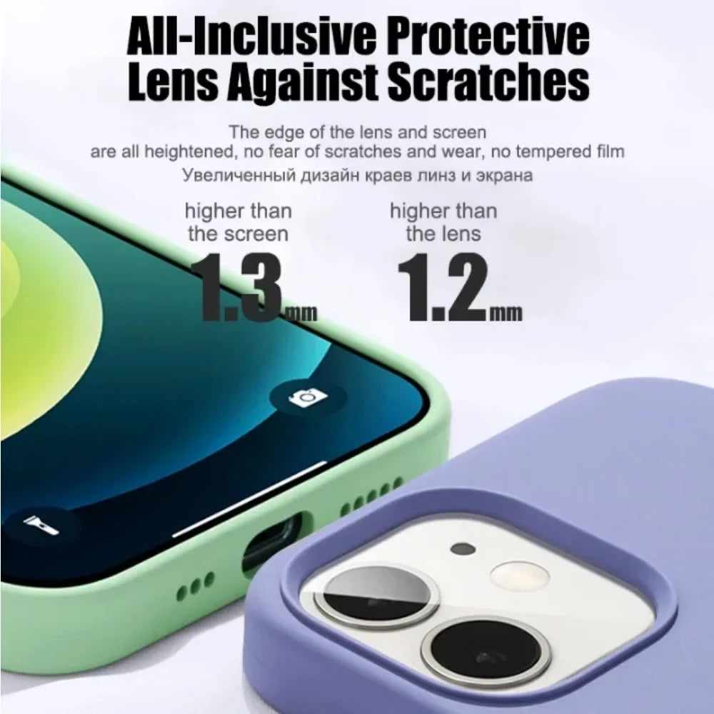 Luxury Original Silicone Apple for Phone case 16 13 15 11 12 14 Pro Max Official Cases for iPhone 11 14 12 15 16 Pro Full Cover