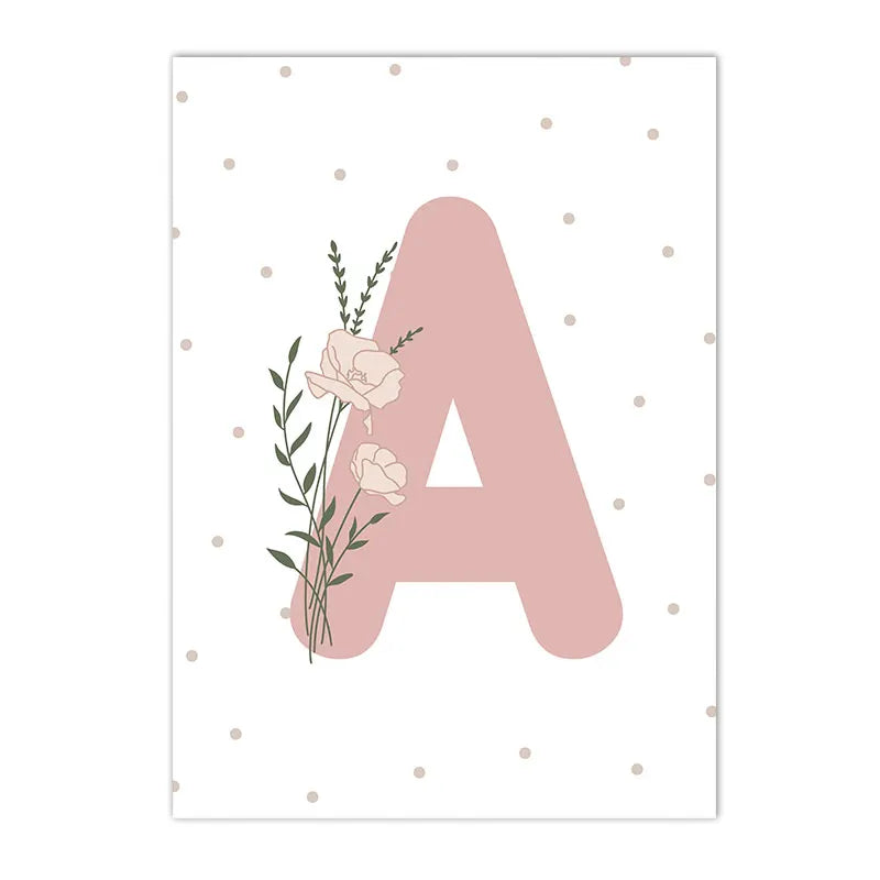 Pink Heart Nursery Poster Sun Daisy Butterfly Rainbow Wall Art Canvas Painting Personalized Name Print Pictures Girl Room Decor