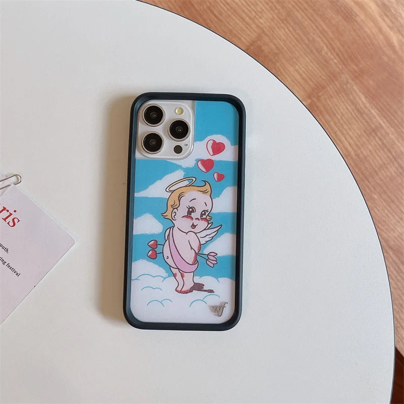Wildflower 3D Little Angel Devil Phone Case for iPhone 16 15 14 13 12 Pro Max Plus 16pro 15pro WF Fawn Precious Pony Cute Cover