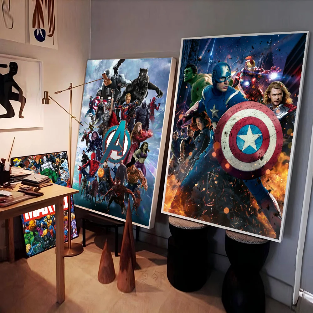 Marvel Self-adhesive Art Poster Whitepaper Prints Posters Artwork Home Decor