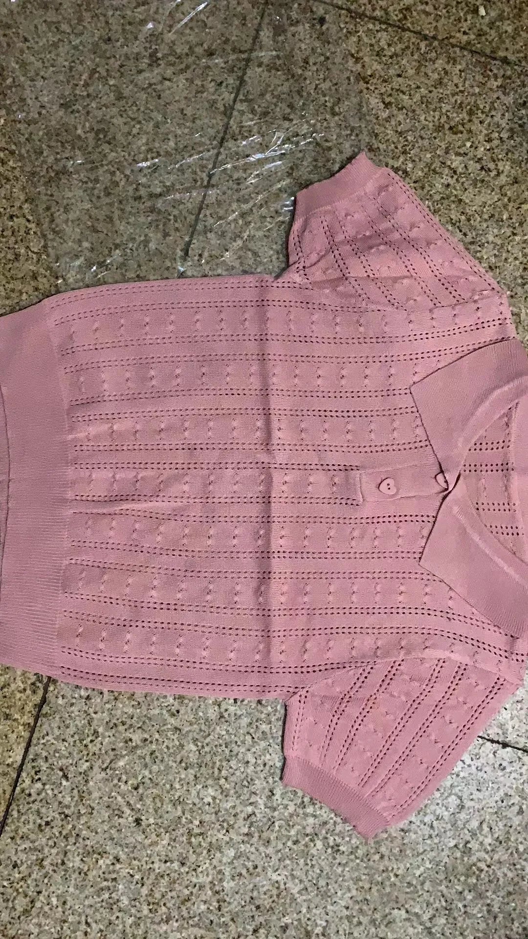 Summer Soft and Sticky POLO Collar Ice Silk Knitted Sweater for Women with A Niche Short Sleeved Design and Thin Top