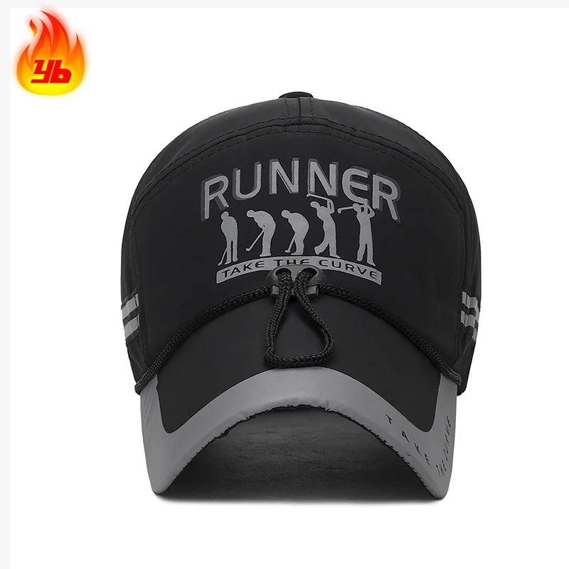 Summer With Windproof Rope Extended Brim Adjustable Cotton Baseball Cap Fishing Hat Trucker Caps Dad Hats