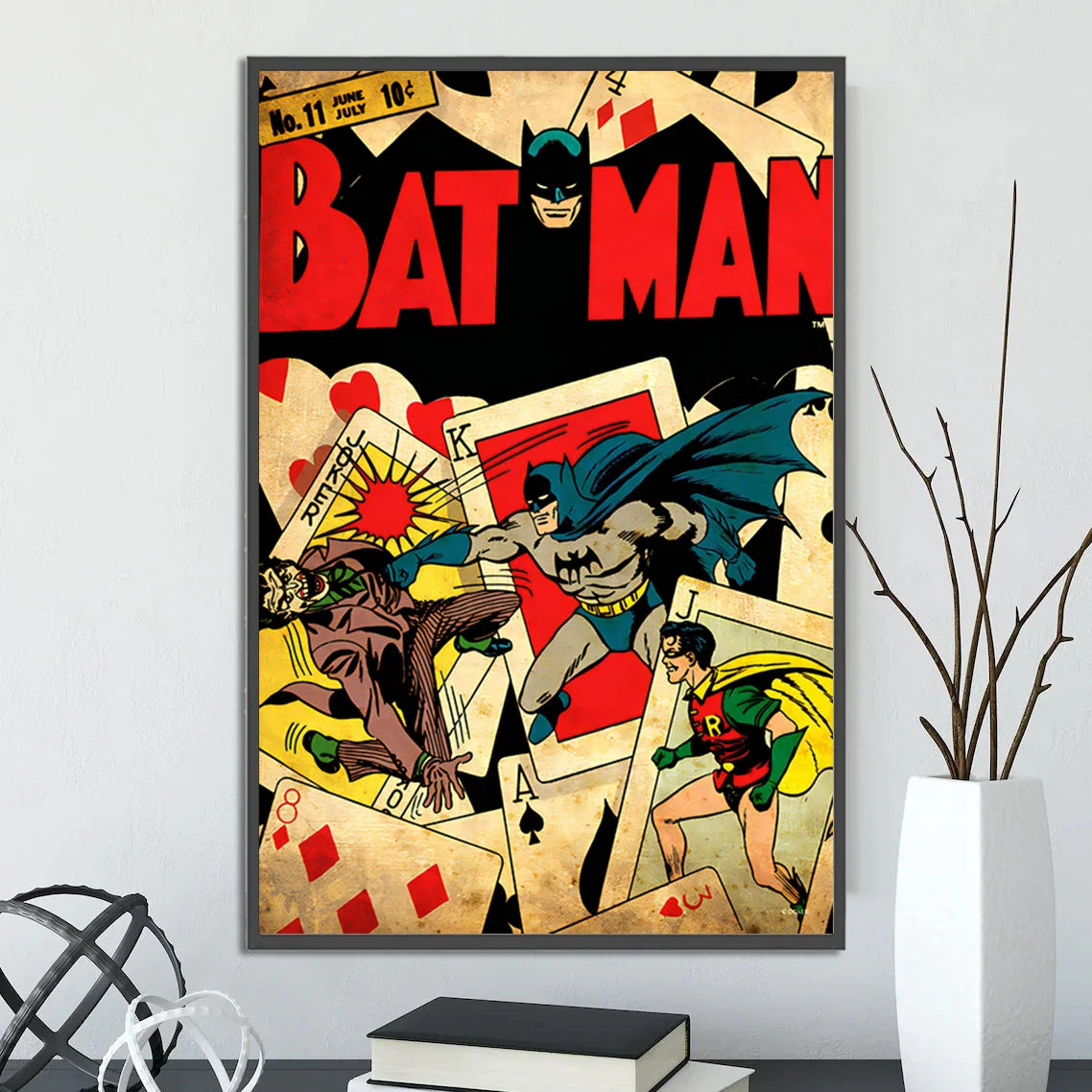 Batman Self-adhesive Poster Movie Wallpaper Figures Home Decoration Painting Wall Art DC Classic Covers Room Decor Kids Gift