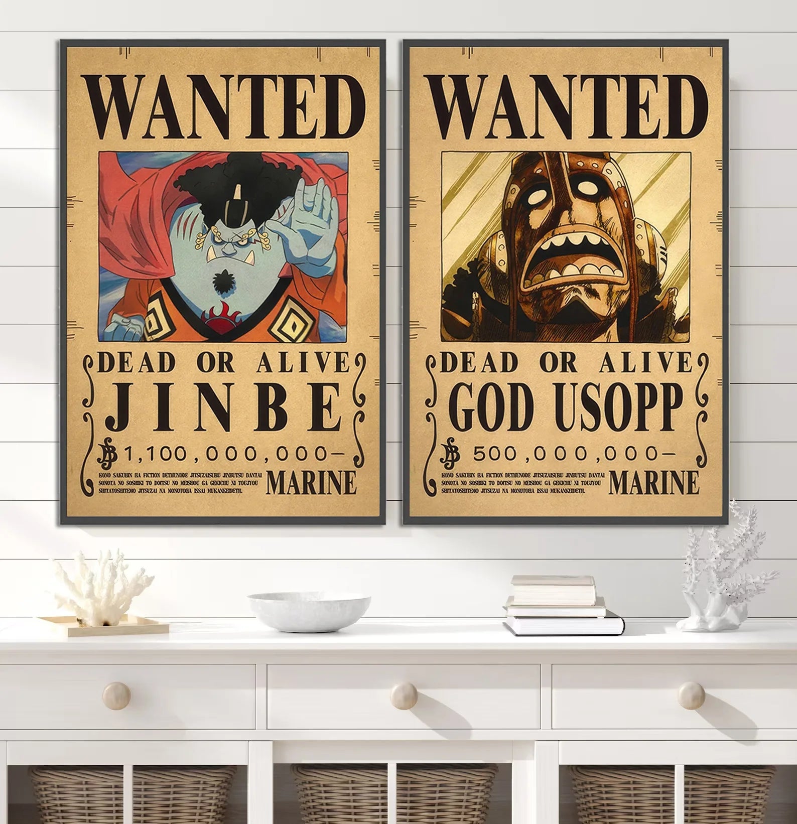 One Piece Self-adhesive Poster Bounty Order Luffy Wallpapr Ace Figures Nami Home Decoration Painting Anime Zoro Wall Art Sanji