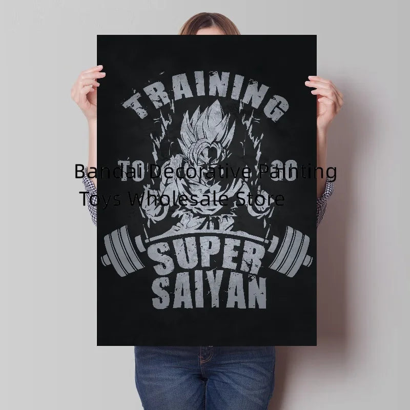Bandai Classic Anime Goku Vegeta Dragon Ball Mural Cartoon Home Decor Living Room HD Poster Painting Christmas Gift for Children