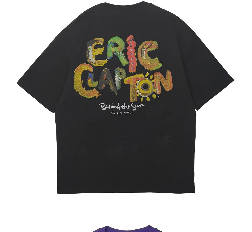 Men's Letter Embroidery Oversized T-Shirt Summer 2025 New Trendy Print Loose Short Sleeved Tee Casual Versatile Tops Clothing