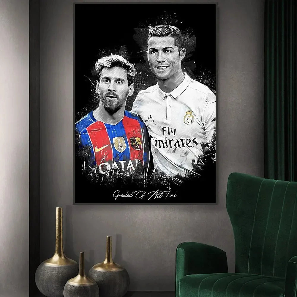 Portugal Super Football Star C-CR7 Poster Prints Motivational Quotes Canvas Painting Soccer Fans Room Decor No Frame