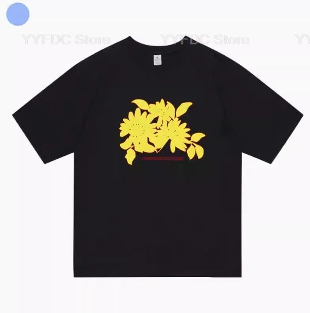 G Dragon Same T Shirt Men Women Cotton Summer Short Sleeve Tee Tops Bigbang G-Dragon Album Übermensch Skull Daisy Print T-shirt