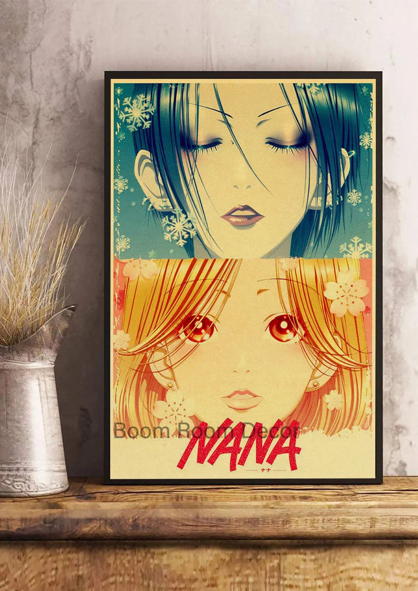Hot Anime Posters NANA Retro Kraft Paper Sticker Poste 2021 Arrivals Bar Cafe Decor Nostalgia Gift Funny Prints Wall Paintings