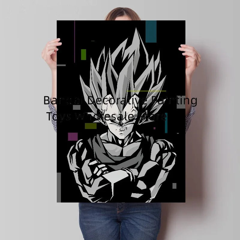 Bandai Classic Anime Goku Vegeta Dragon Ball Mural Cartoon Home Decor Living Room HD Poster Painting Christmas Gift for Children