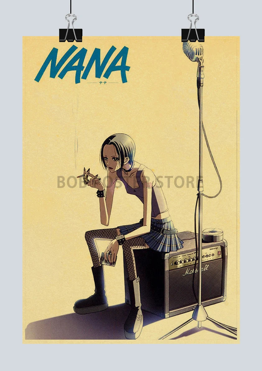 Japan Anime NANA Posters Retro Kraft Paper Sticker Poster 2021 Arrivals Bar Cafe Decor Nostalgia Gift Funny Prints Wall Painting