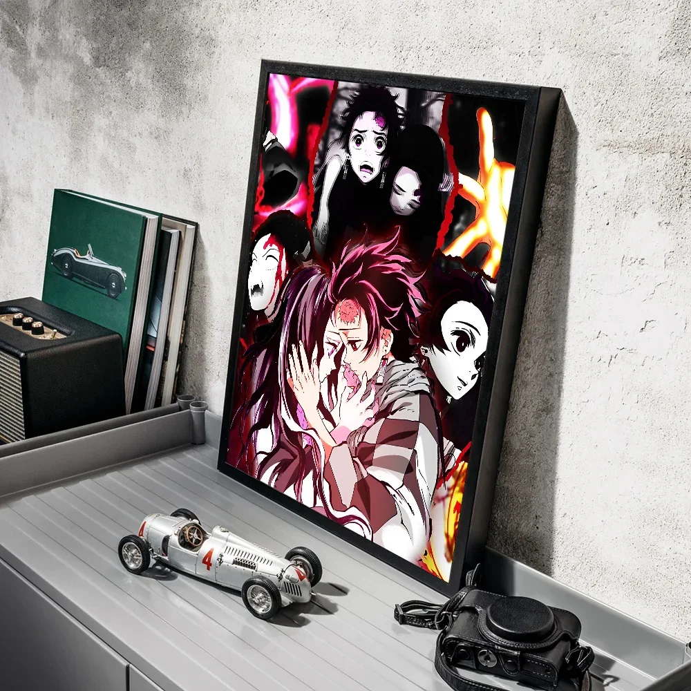 Anime Demon Slayer Canvas Poster Tanjirou Nezuko Kyoujurou Home Wall Art Painting Prints Pictures Kids Bedroom Decor Mural Gifts