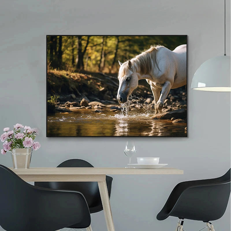 Wild Animals Horse Canvas Poster Painting Modern Horse Portrait Modern Poster and Wall Art Picture for Living Room Home Decor