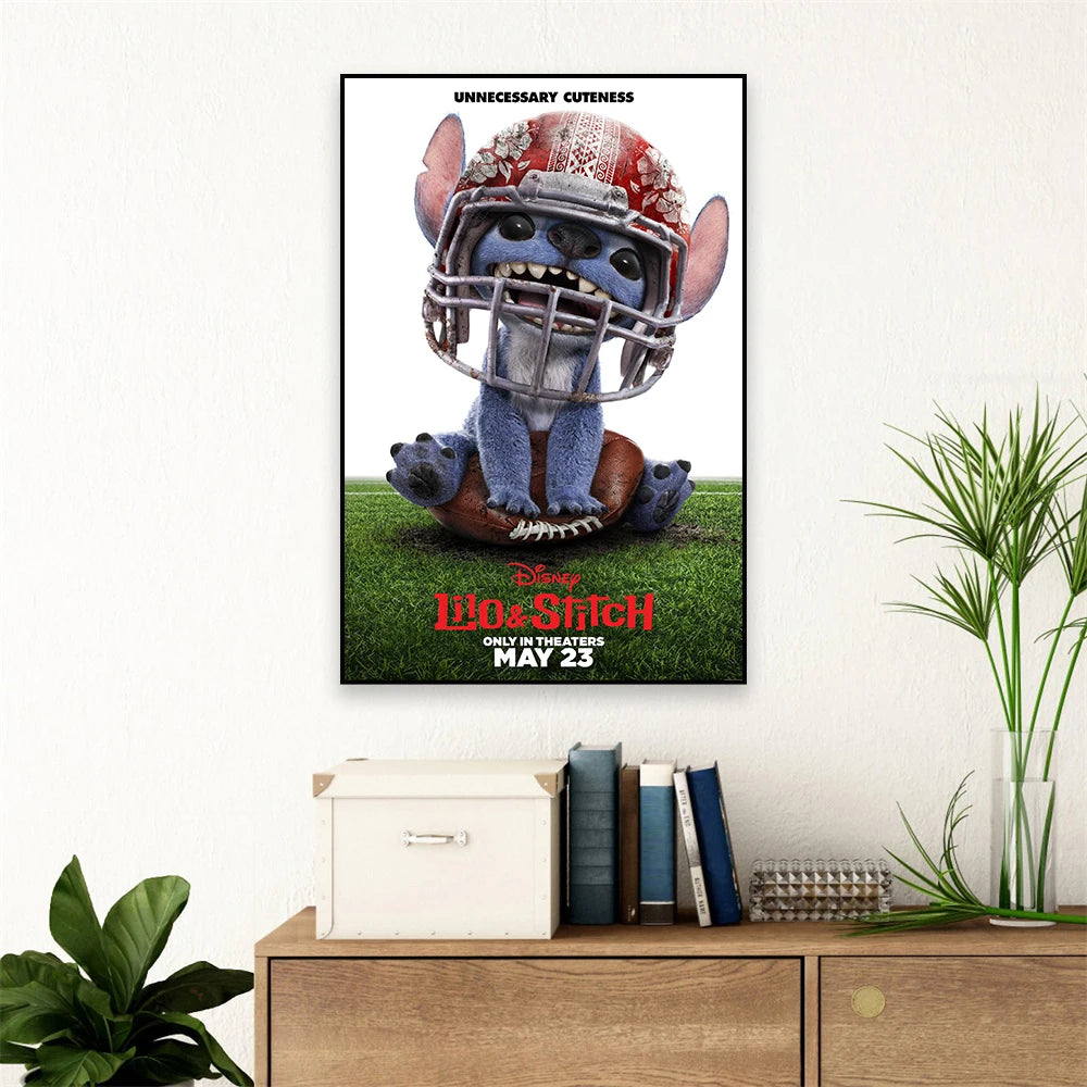 Cartoon Movie Lilo & Stitch 2025 Canvas Painting Fun and Motivational Film Poster Movie Prints Stitch Wall Art Decoration