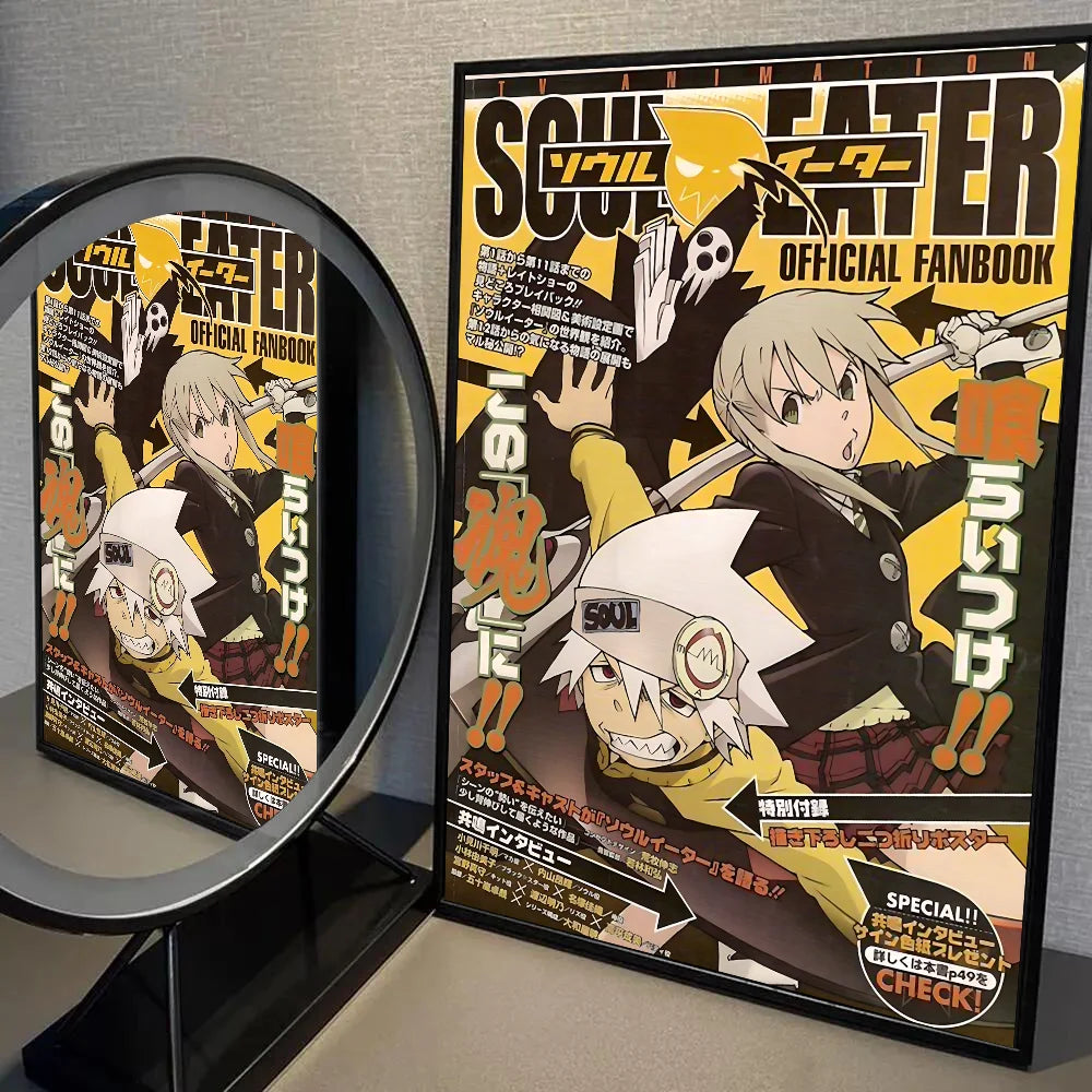 1PC Classic Anime Soul Eater Poster Self-adhesive Art Waterproof Paper Sticker Coffee House Bar Room Wall Decor