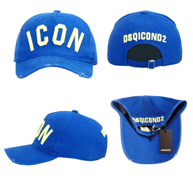 DSQICOND2 Brand 100% Cotton Baseball Caps ICON Letters High Quality Cap Men Women Customer Design Hat Black Cap Dad Hats
