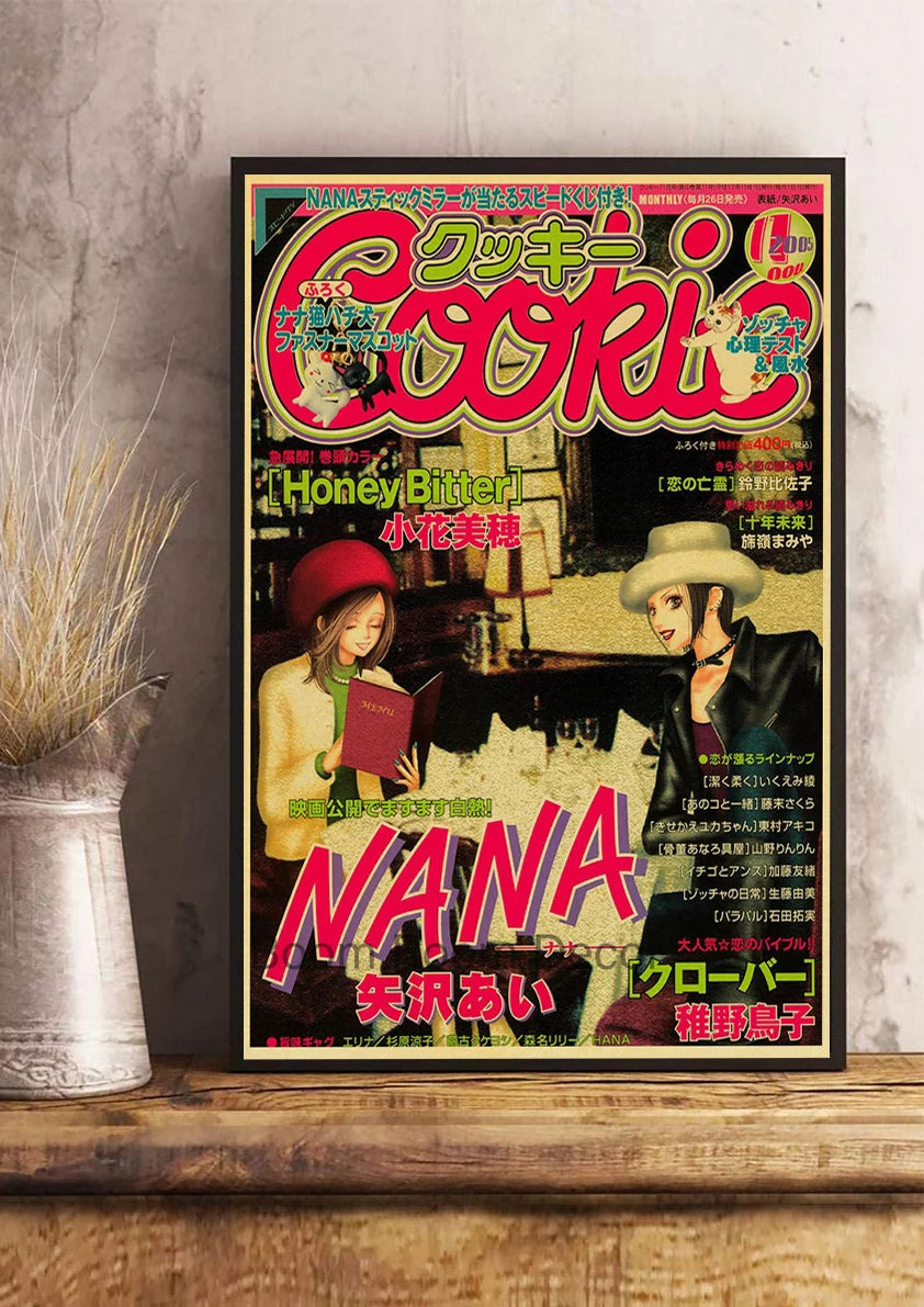 Hot Anime Posters NANA Retro Kraft Paper Sticker Poste 2021 Arrivals Bar Cafe Decor Nostalgia Gift Funny Prints Wall Paintings