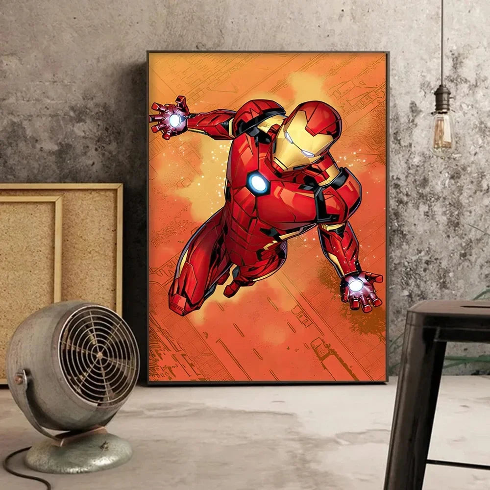 MINISO Canvas Painting Marvel Movie Avengers Superhero Wall Art Posters SpiderMan Home Room Decoration Murals Print Picture Gift