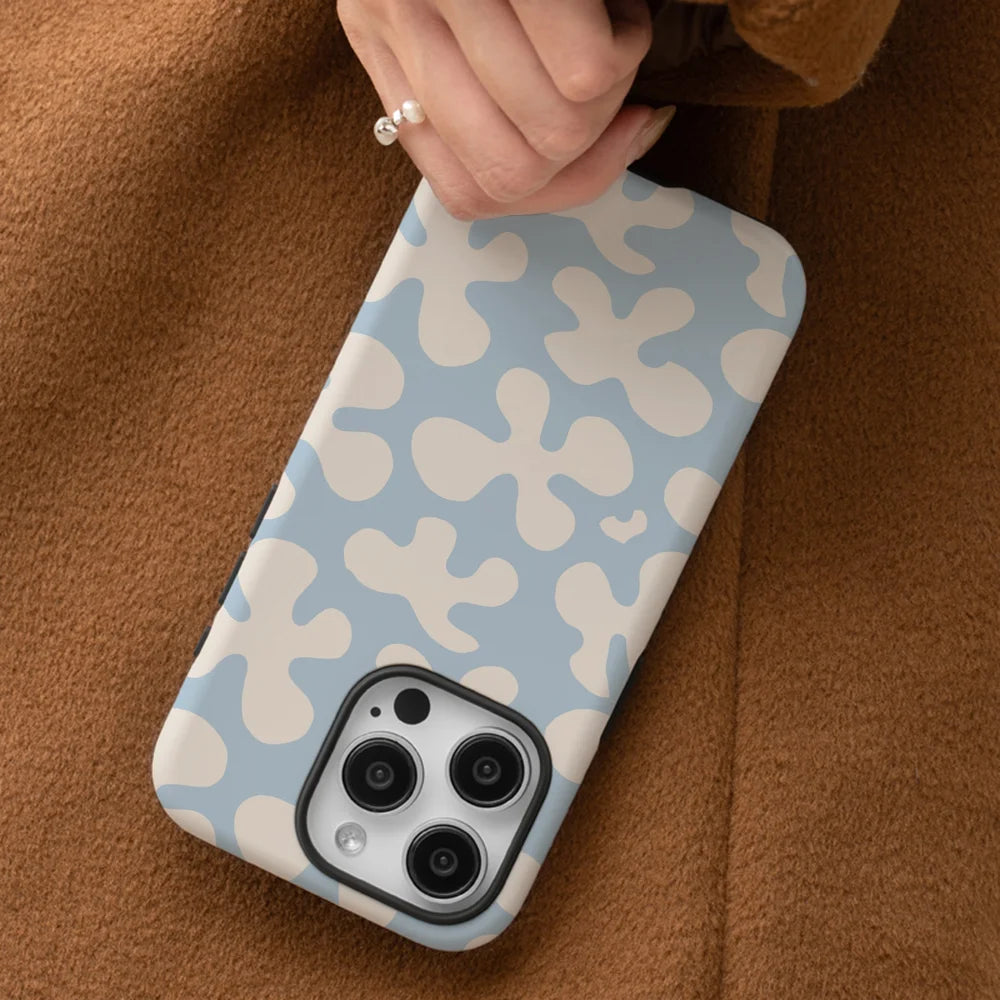 BabyBlue Cream Abstract Softness Phone Case Phone Case Film shell For iPhone 16 15 14 13 12 11 Pro Max Plus