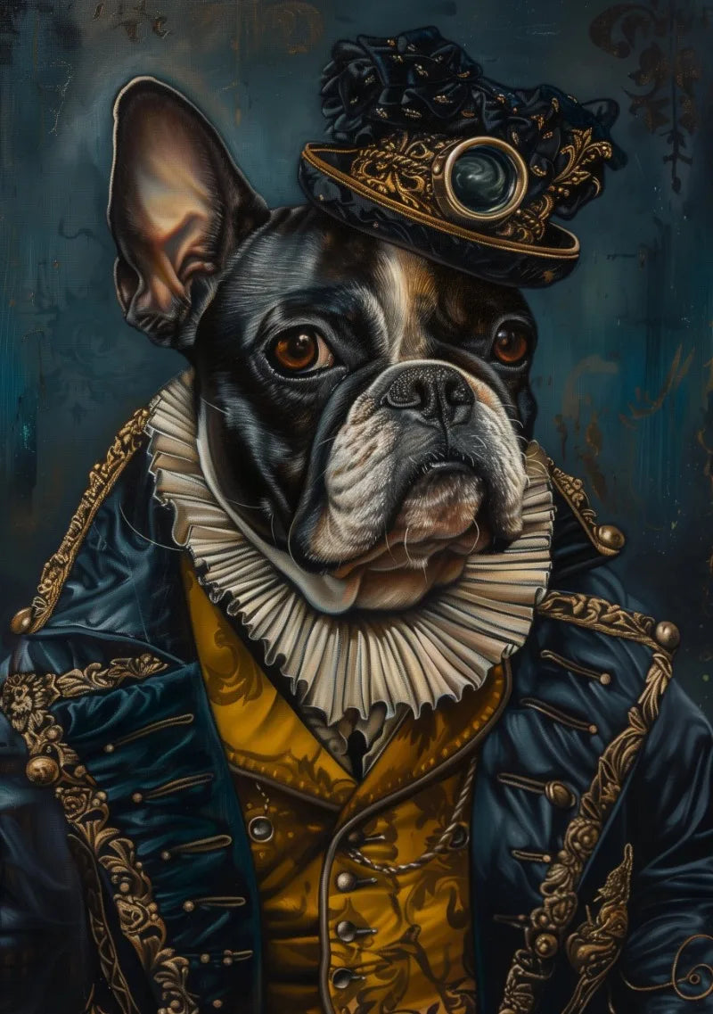 Animal Pet French Bull Dog Giraffe Cat Dog Portrait Poster Print Wall Art Pictures Canvas Painting Living Room Home Decor Gift