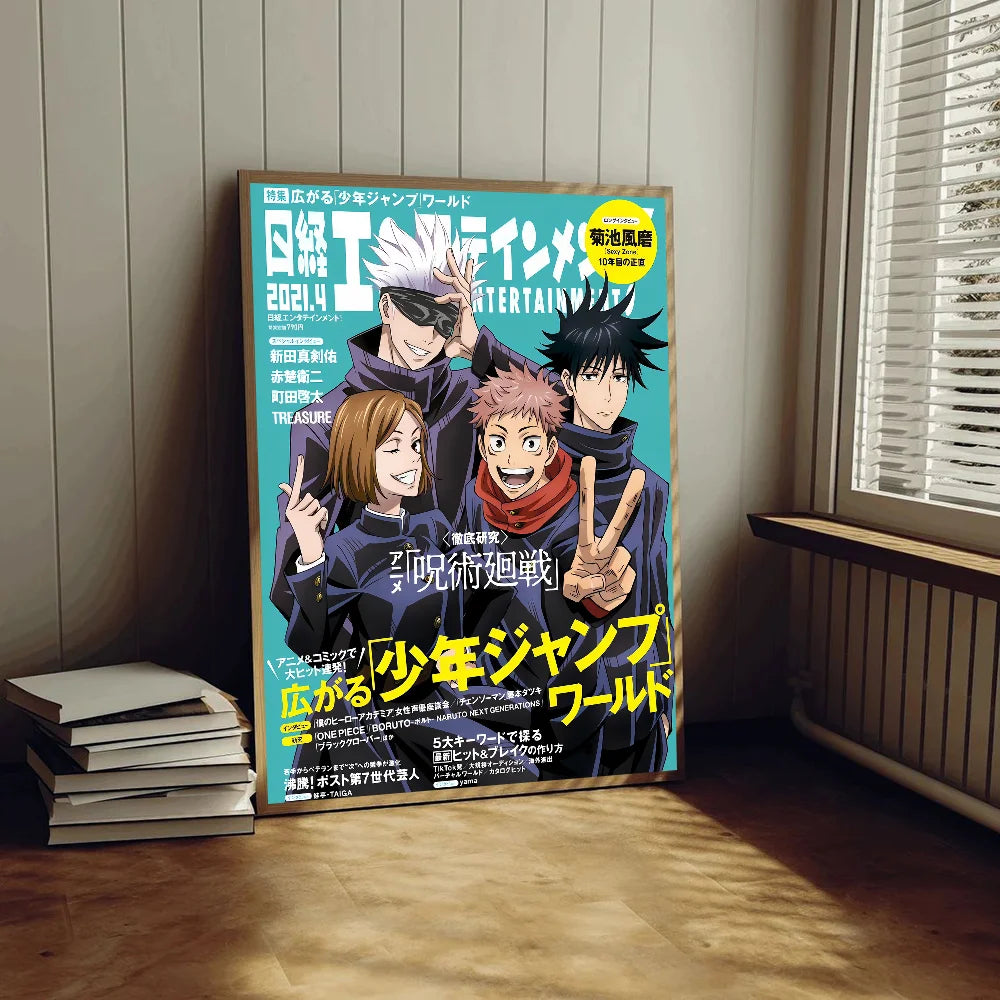 Jujutsu Kaisen Anime Anime Posters Sticky HD Quality Wall Art Retro Posters for Home Kawaii Room Decor