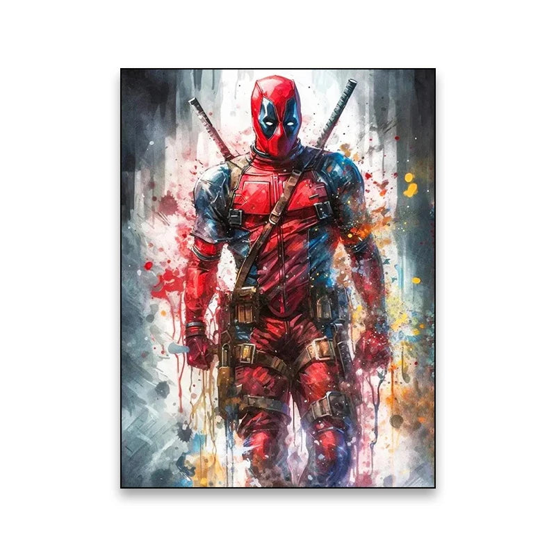 Marvel Movie Art Poster Spider Man Iron Man Deadpool Canvas Painting Classic Anime Character Mural Home Wall Decoration Gift