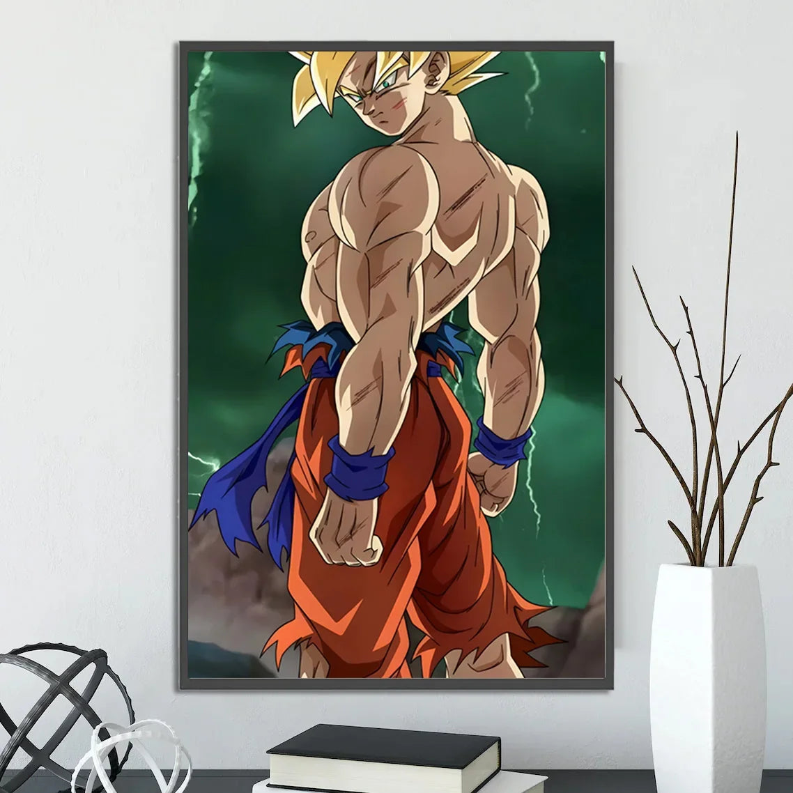 Dragon Ball Self-adhesive Poster Saiyan Goku Anime Wallpapr Figures Home Decoration Painting Pictures Wall Art Birthday Gift