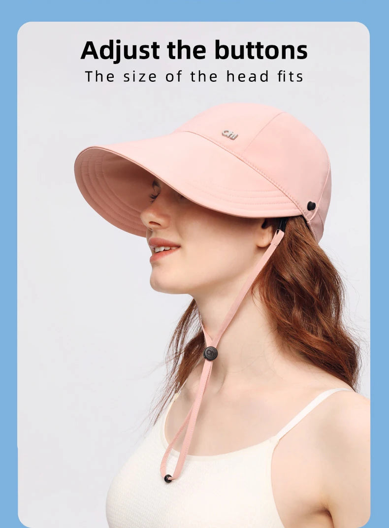 OhSunny Women Baseball Cap 2024 New Fashion Spring Summer Adjustable Sun Visor Anti-UV UPF1000+ Hats with Face Protective Scarf