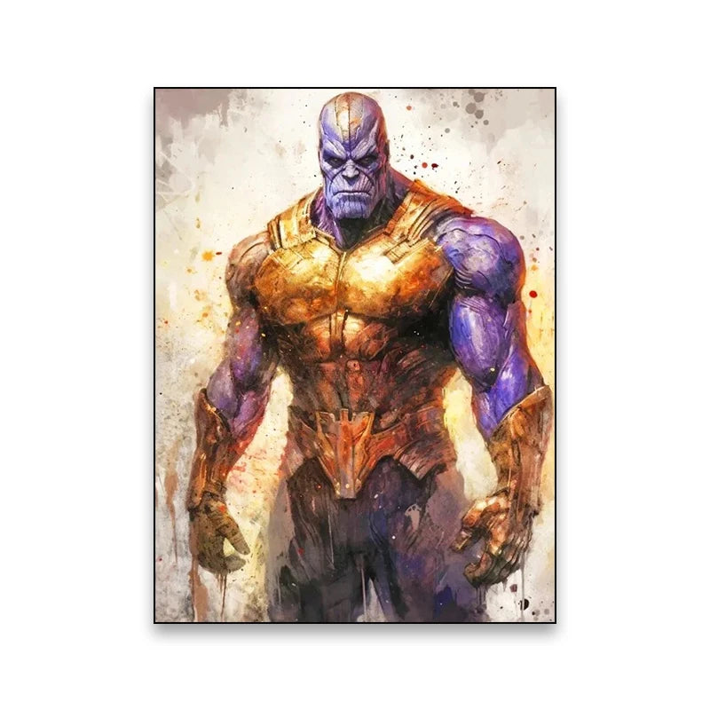 Marvel Movie Art Poster Spider Man Iron Man Deadpool Canvas Painting Classic Anime Character Mural Home Wall Decoration Gift
