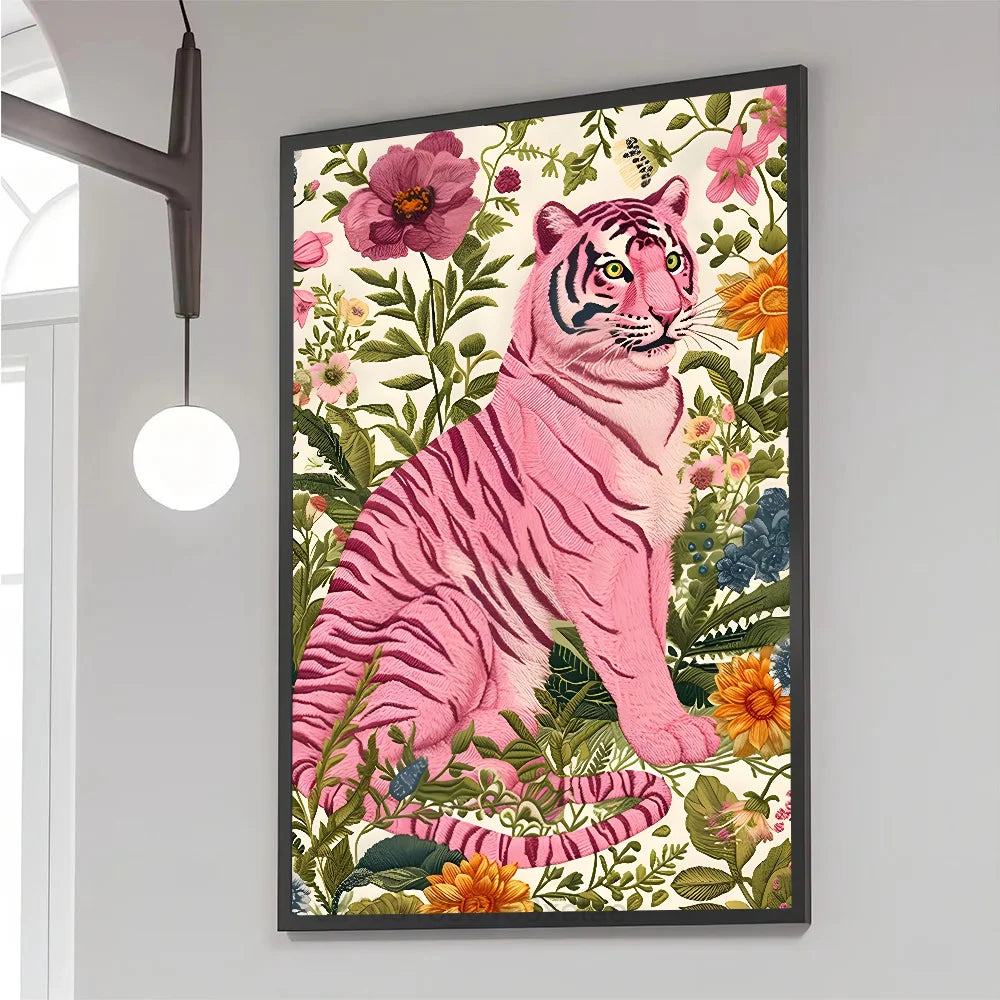 Colorful Bathtub Animal Tiger Zebra Black Cat Aesthetic Poster Paper Print Home Bedroom Entrance Cafe Art Painting Decoration