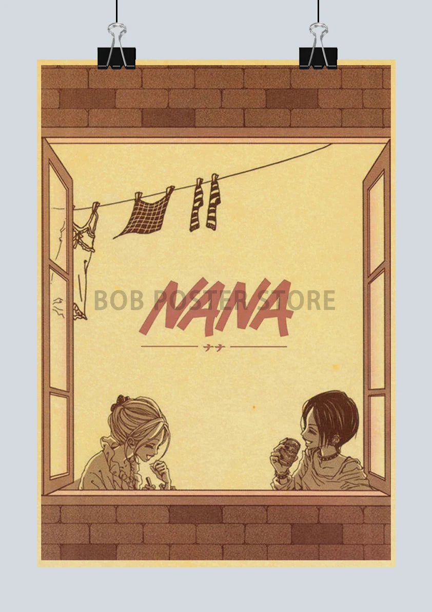 Japan Anime NANA Posters Retro Kraft Paper Sticker Poster 2021 Arrivals Bar Cafe Decor Nostalgia Gift Funny Prints Wall Painting
