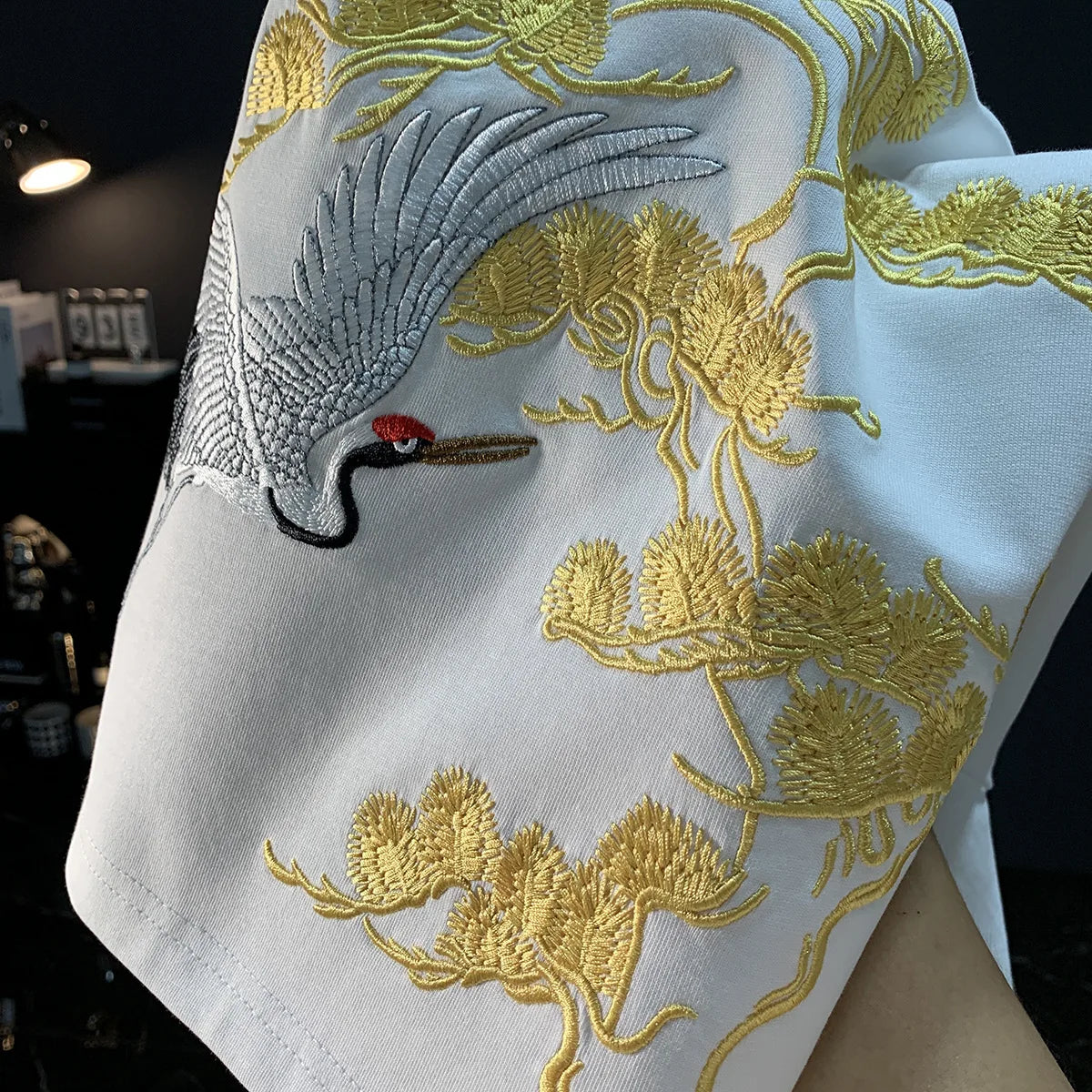Chinese ethnic style embroidered printed short sleeved T-shirt for men's summer fashion, casual, versatile and trendy top