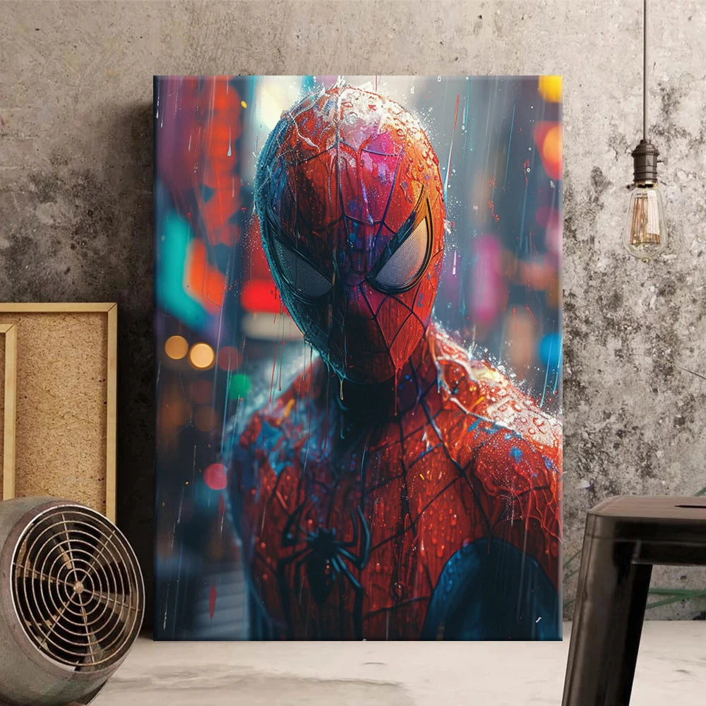 MINISO Poster Marvel Heroes Canvas Wall Art Print Spider-Man Captain America Hulk Art Mural Home Decor Birthday Christmas Gift