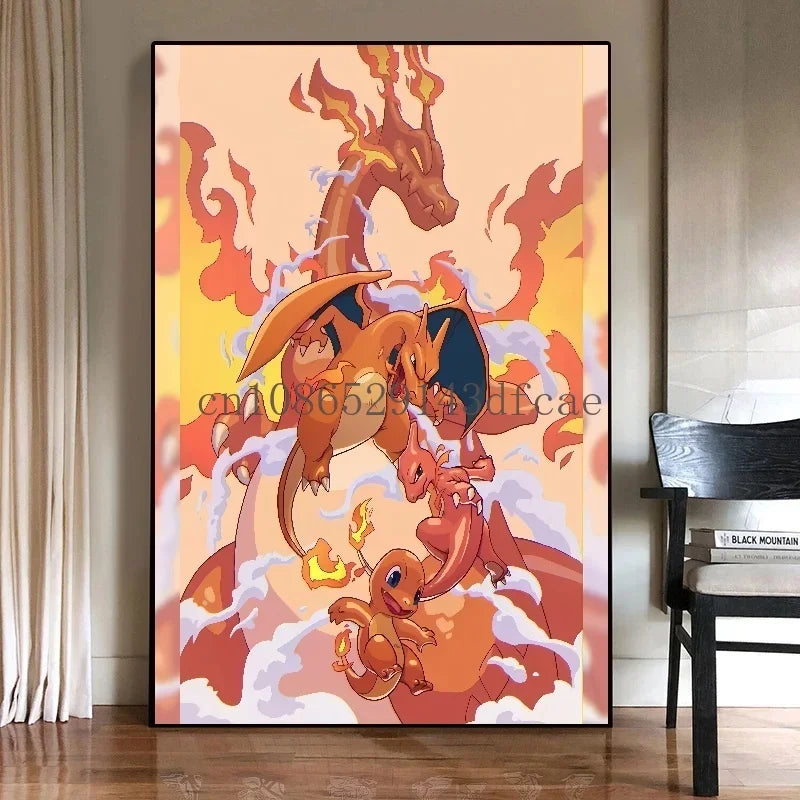 Classic Canvas Wall Art Aesthetic Poster Pokemon Pikachu Home Room Painting Cuadros Best Gift Hanging Gifts Cartoon Character