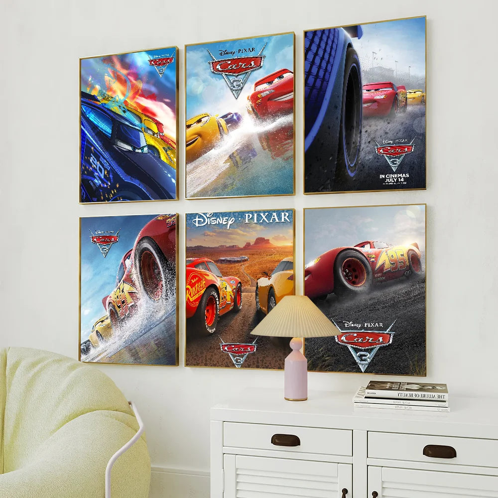 Cartoon C-ars 3 Poster Prints Wall Sticker Bedroom Living Office Home Room Decoration Painting Self Adhesive