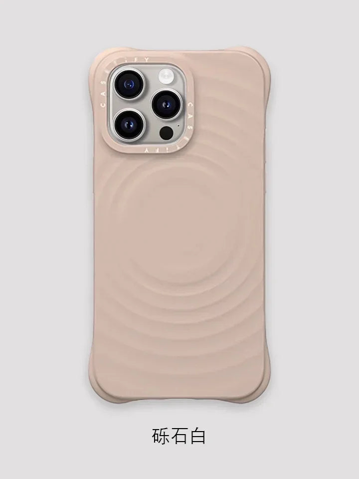 Ripple Silicone Engraved Letters Magnetic Phone Case Simple Stylish Anti-drop Protective Case for IPhone 16 Pro Max Accessories