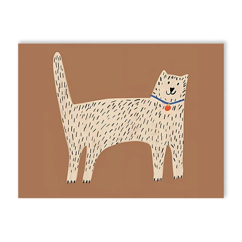 Cute Cartoon Colorful Animal Poster Children's Room Field Nursery Kindergarten Decoration Canvas Home Wall Art