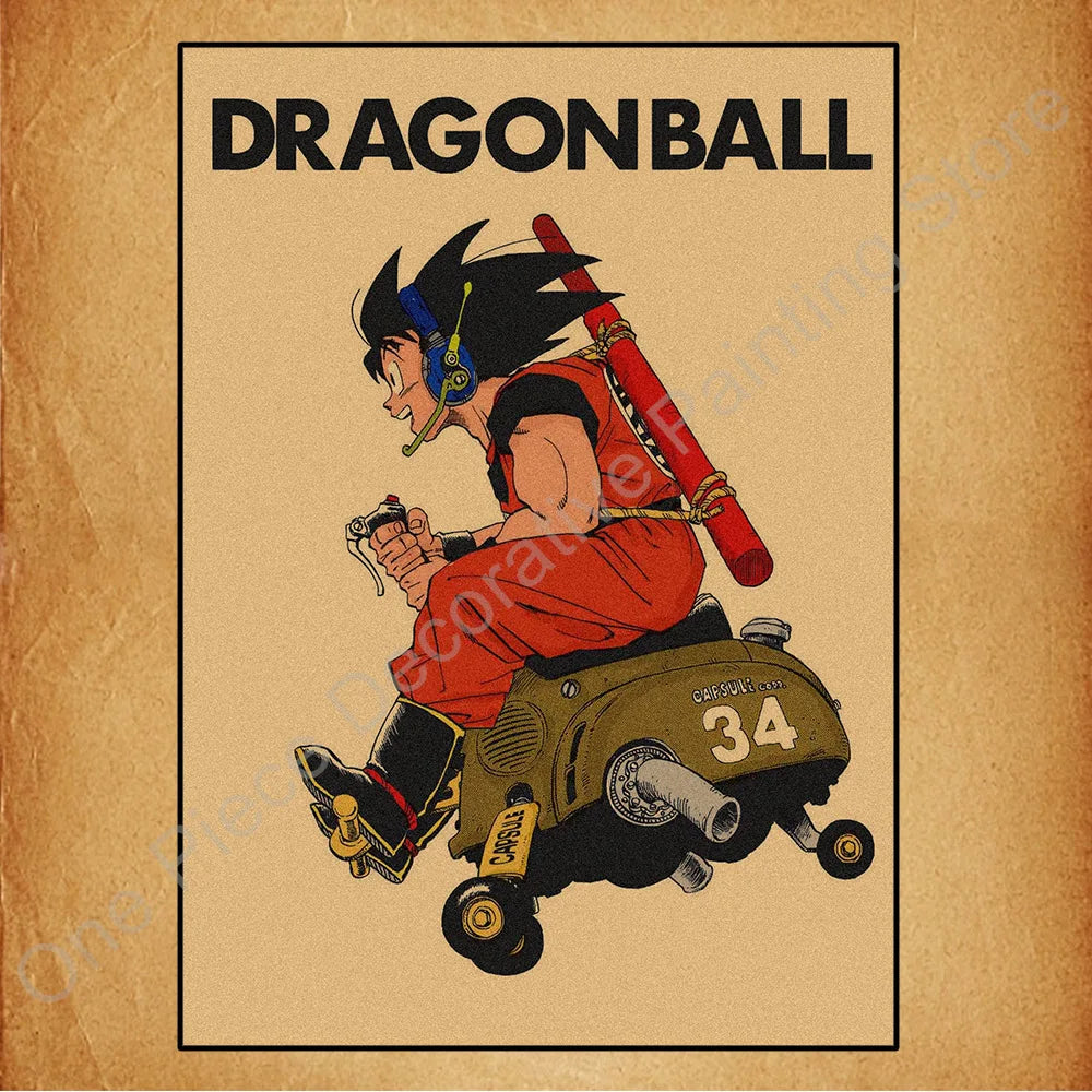 Bandai Classic Anime Retro Dragon Ball HD Poster Goku Gohan Vegeta Piccolo Friza Canvas Painting Print Wall Art Children Gift