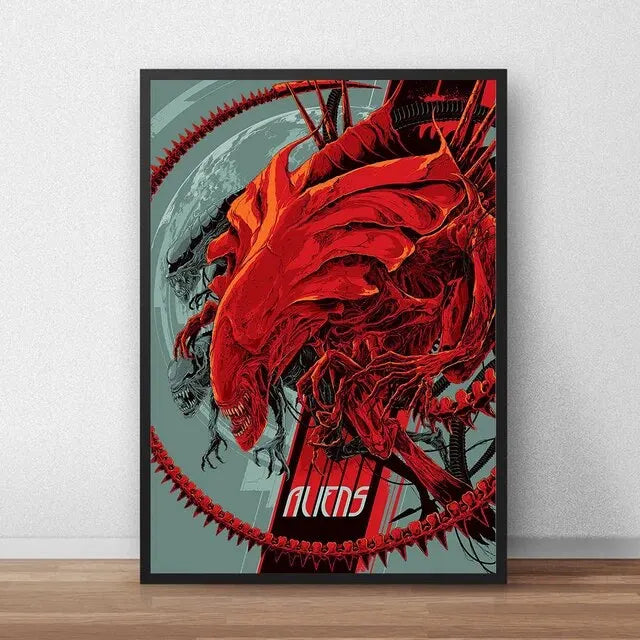 Classic Sci-Fi Alien Movie Poster, Retro Style Canvas Painting, Astronaut Space Print, Ideal Wall Art for Home Room Decoration