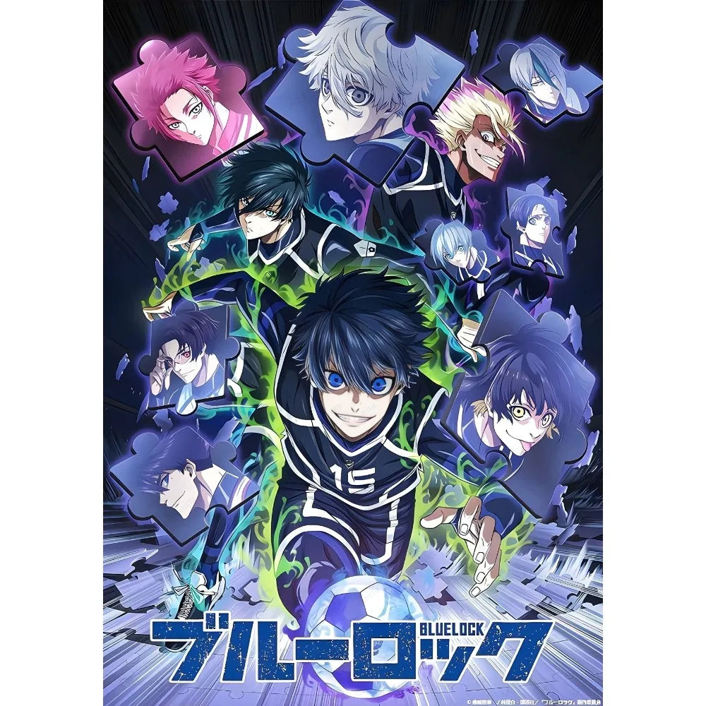 Anime B-BLUE LOCK Football Catoon Poster Corridor Wall Art Printing Waterproof Home Living Bed Room Decor